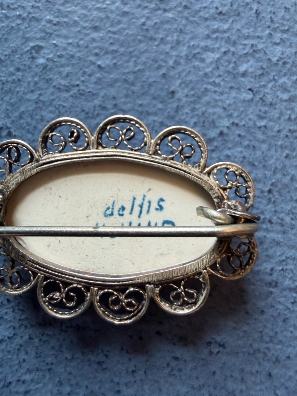 Vintage Delft Silver Brooch - Picture 2 of 5